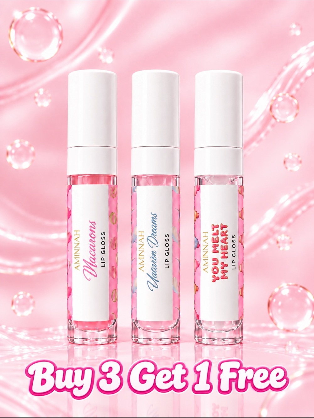 AMINNAH Lip Glosses — Buy 3 Get 1 Free